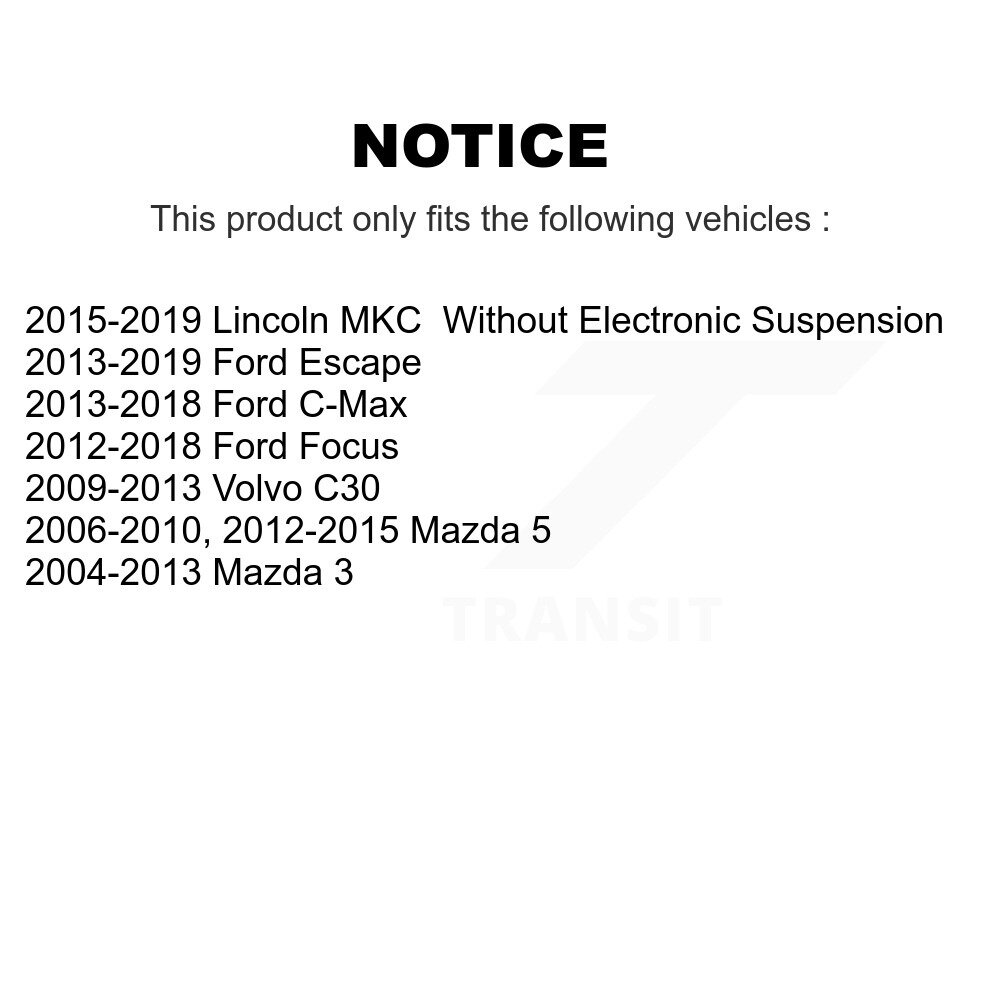 [Arrière] Matériel de suspension arrière Kit pour Ford Escape Mazda 3 Focus 5 Lincoln MKC