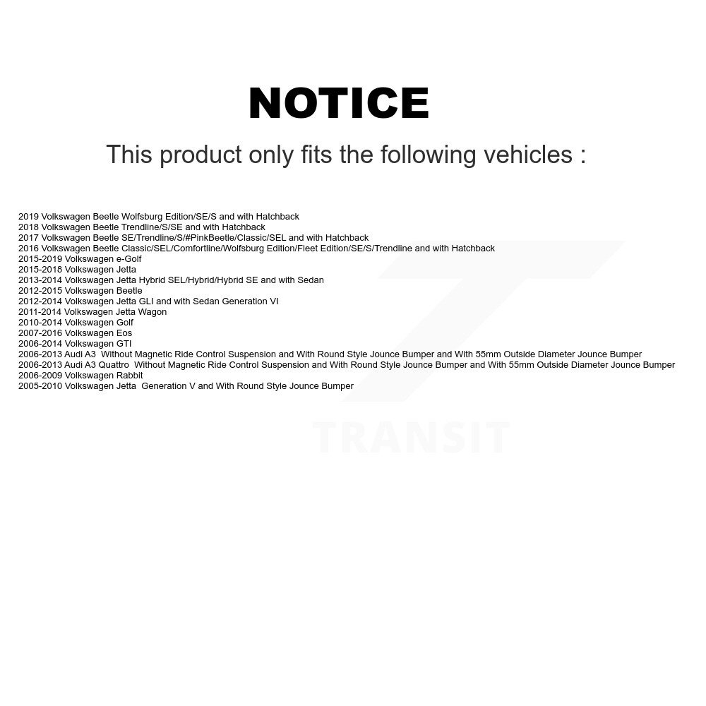 [Arrière] Matériel de suspension arrière Kit pour Volkswagen Jetta Golf Beetle Rabbit GTI