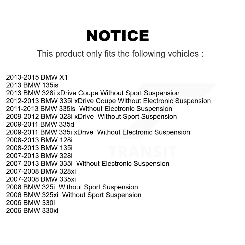 [Arrière inférieur] Kit de matériel de suspension inférieure arrière pour BMW 328i 335i 128i 135i 335is 135is