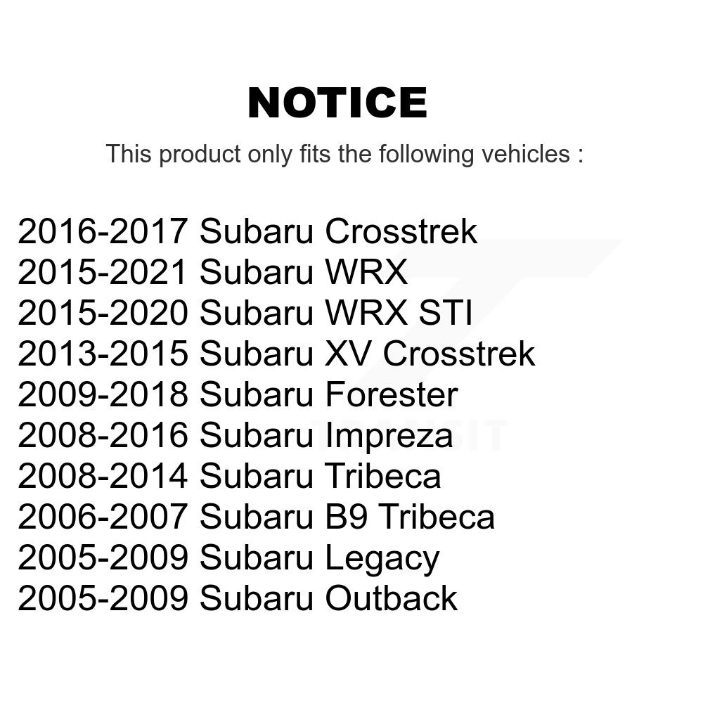 [Front] Matériel de suspension avant Kit pour Subaru Forester Impreza XV Crosstrek WRX