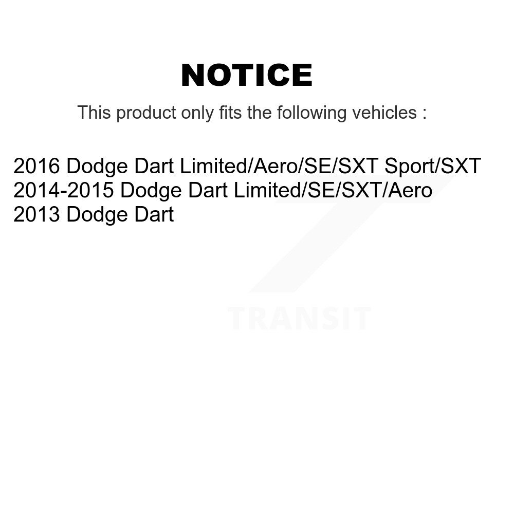 [Front Left] Matériel de suspension avant gauche Kit pour Dodge Dart 73-909987
