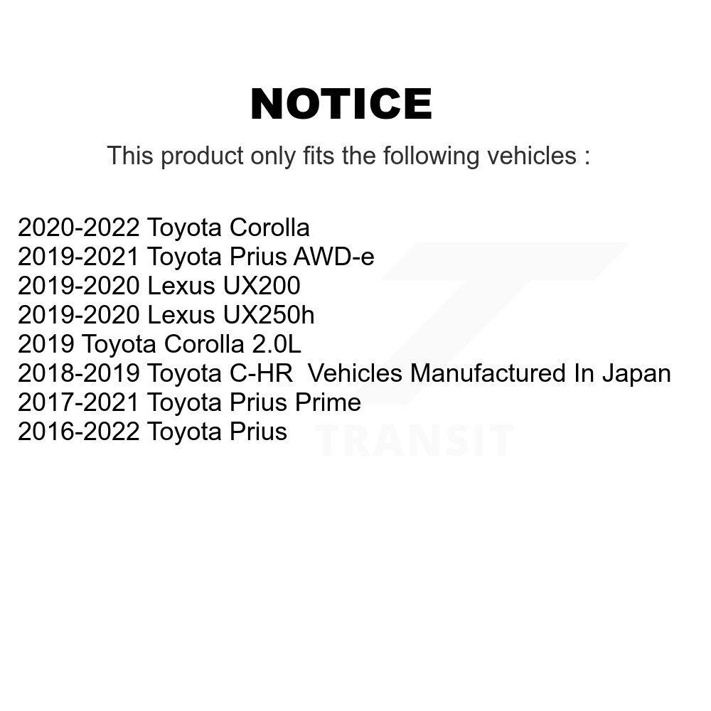 [Front] Matériel de suspension avant Kit pour Toyota Corolla Prius Prime C-HR Lexus