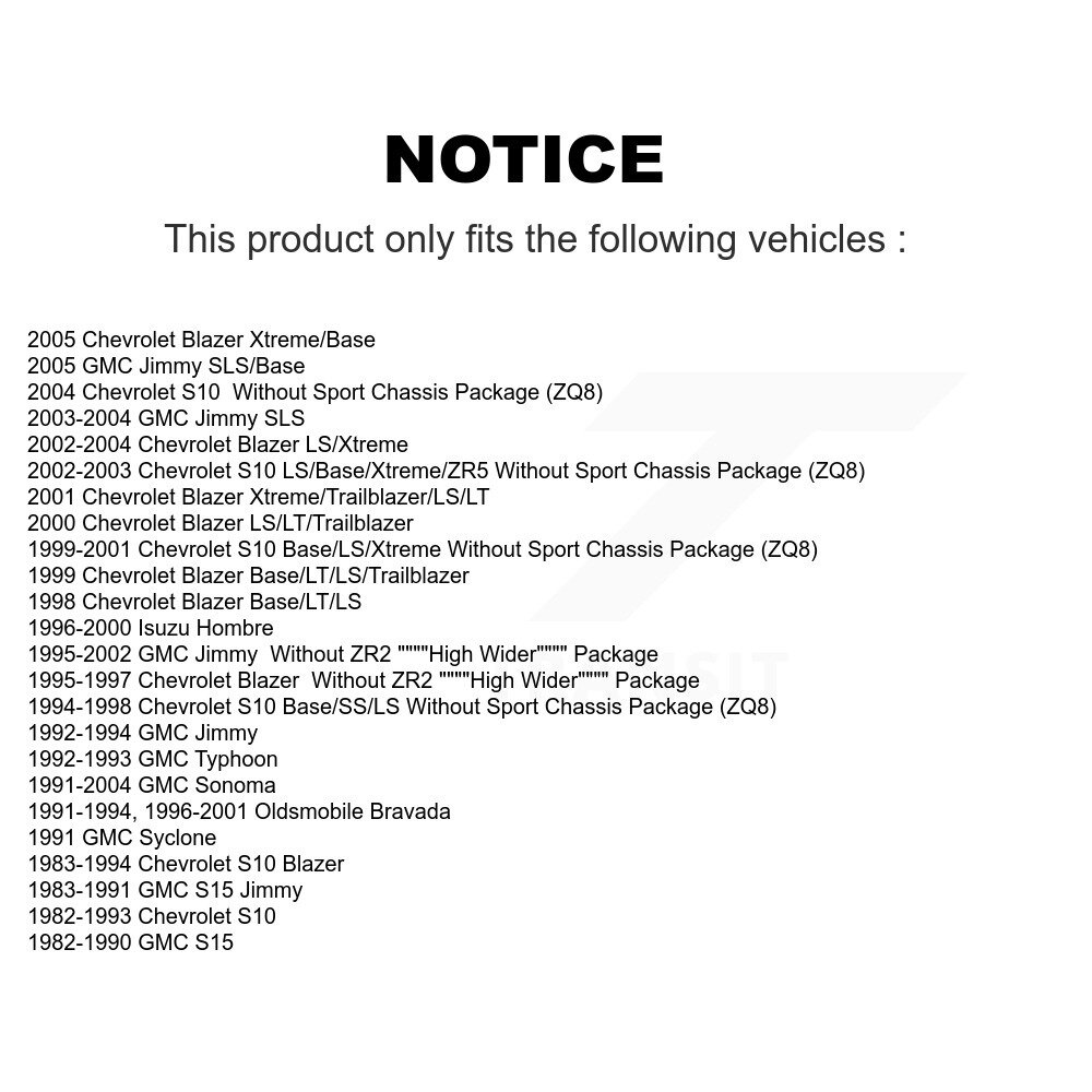 [Arrière] Absorbeur de choc arrière pour Chevrolet GMC S10 Blazer Jimmy Sonoma S15 Isuzu Humbre
