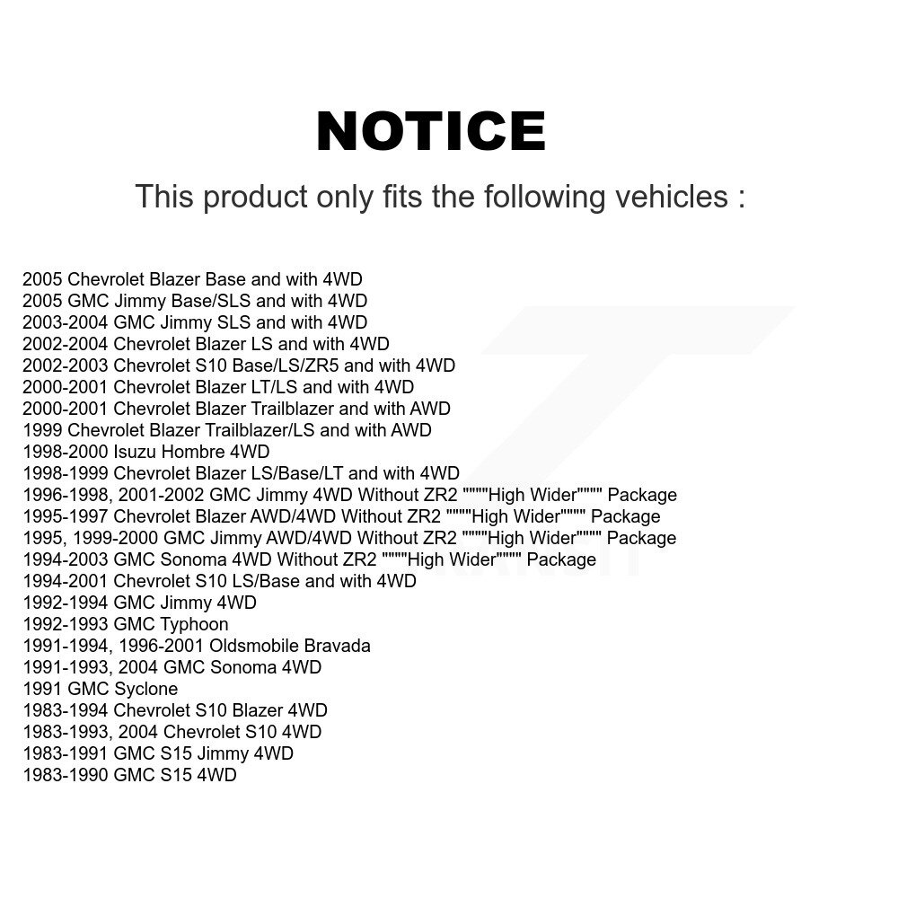 [Front] Absorbeur de choc avant pour Chevrolet GMC S10 Blazer Jimmy Sonoma S15 Isuzu Hombre