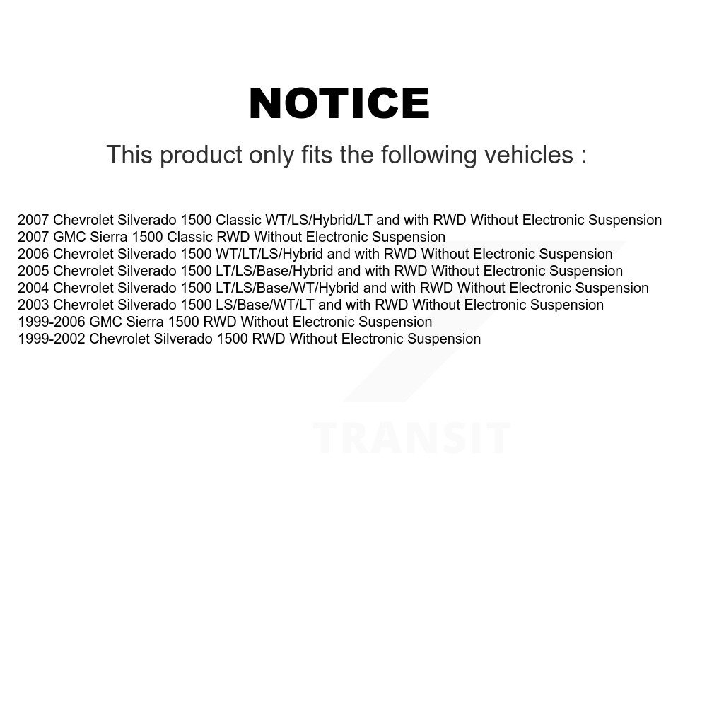 [Arrière] Absorbeur de choc arrière pour Chevrolet Silverado 1500 GMC Sierra Classic 78-37150