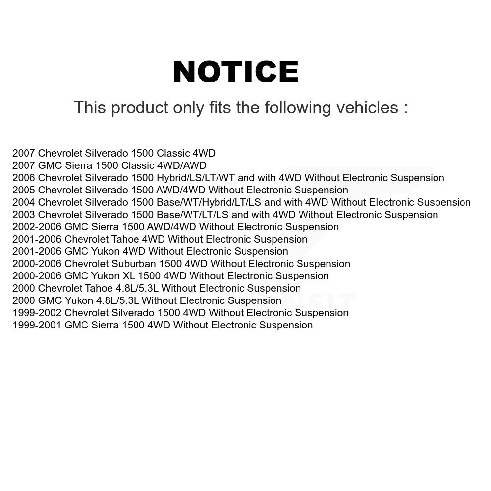 [Front] Absorbeur de choc avant pour Chevrolet Silverado 1500 GMC Sierra Classic 78-37151