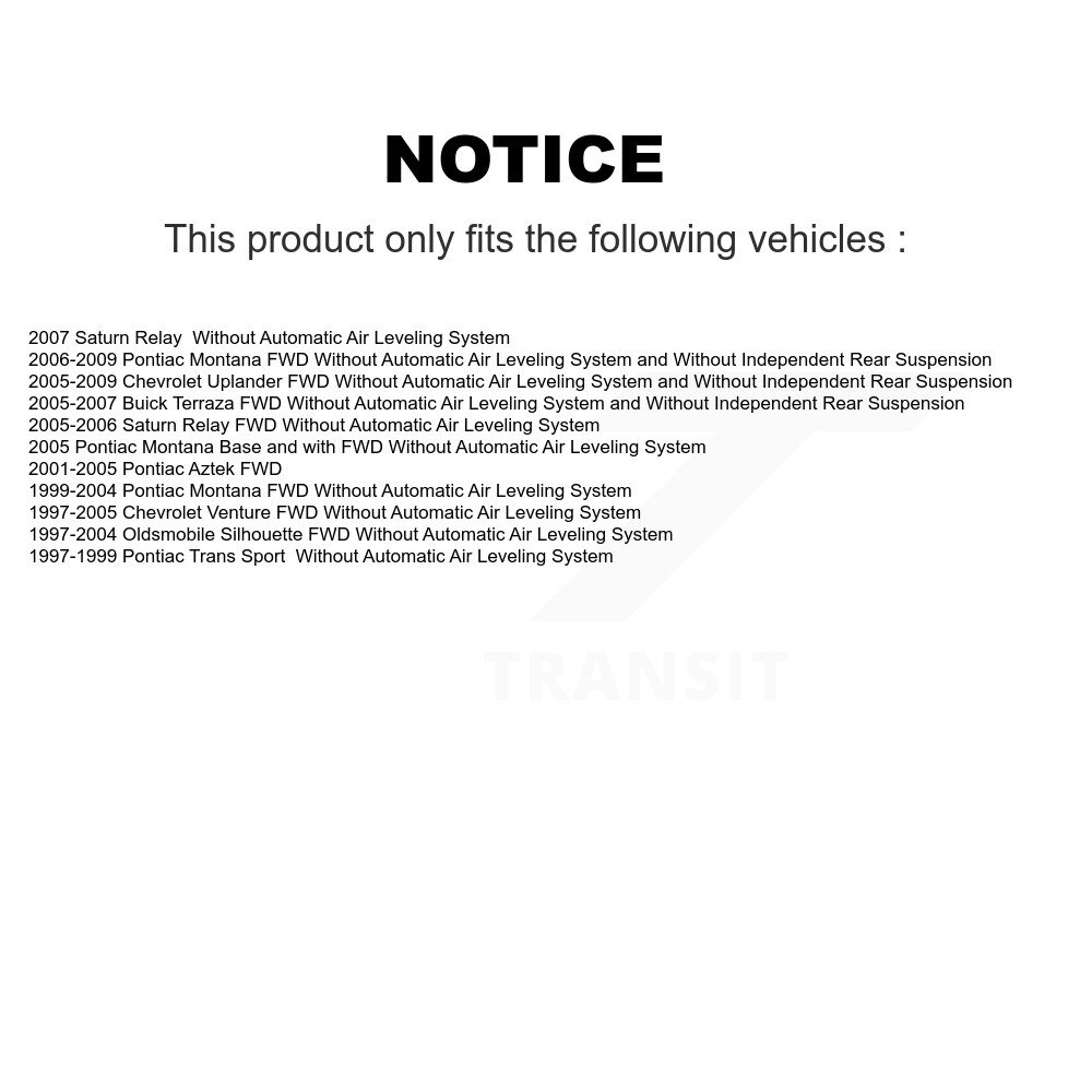 [Arrière] Absorbeur de choc arrière pour Pontiac Montana Chevrolet Uplander Venture Buick Terraza