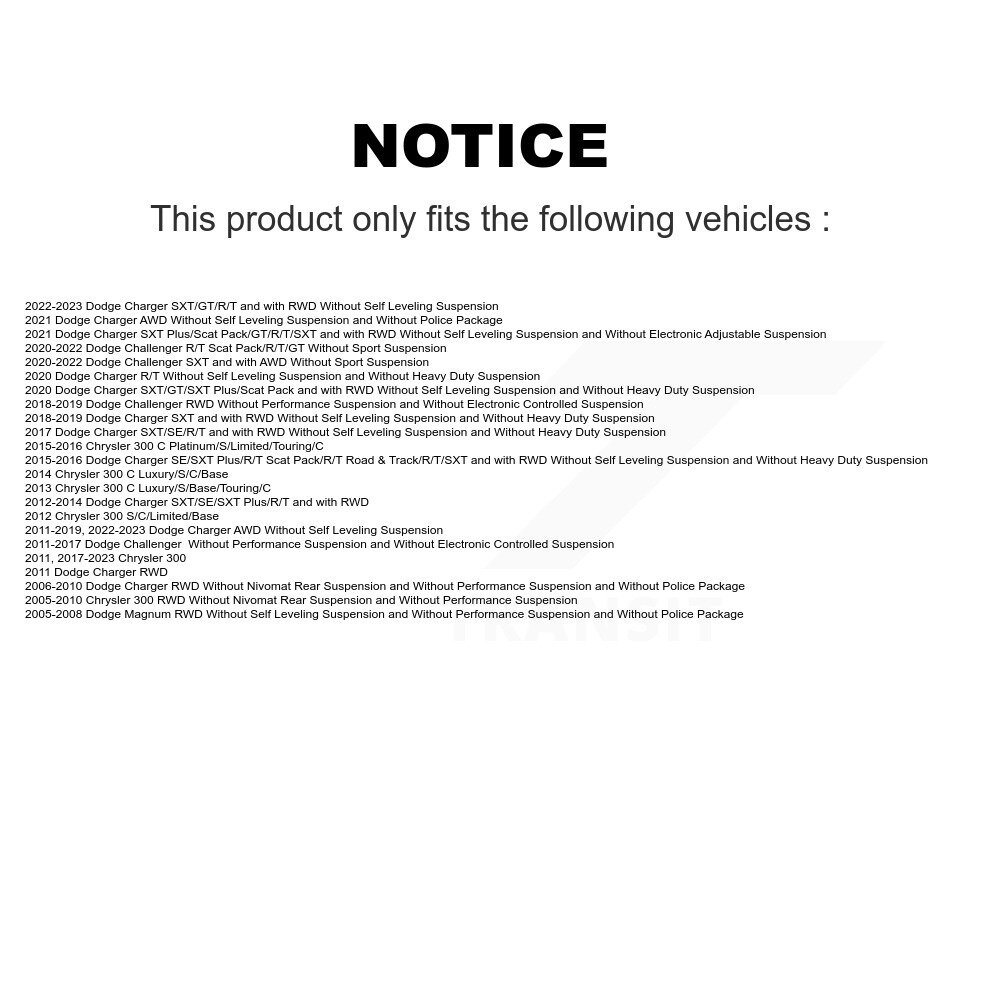 [Arrière] Absorbeur de choc arrière pour Dodge Chrysler 300 Chargeur Challenger Magnum 78-5797