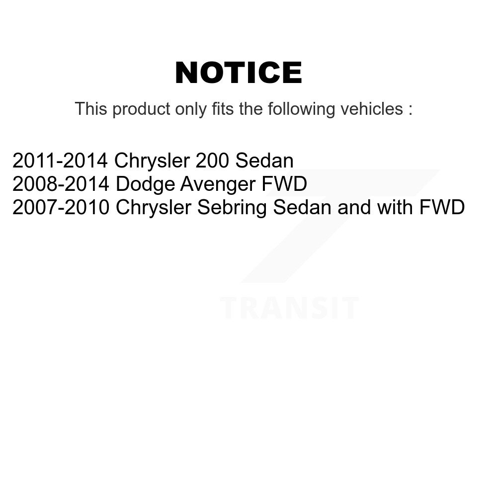 [Arrière] Suspension arrière Strut pour Chrysler 200 Dodge Avenger Sebring 78-71126