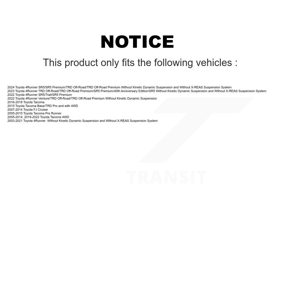 [Front] Suspension avant jambe de force pour Toyota Tacoma 4Runner FJ Cruiser 78-71371