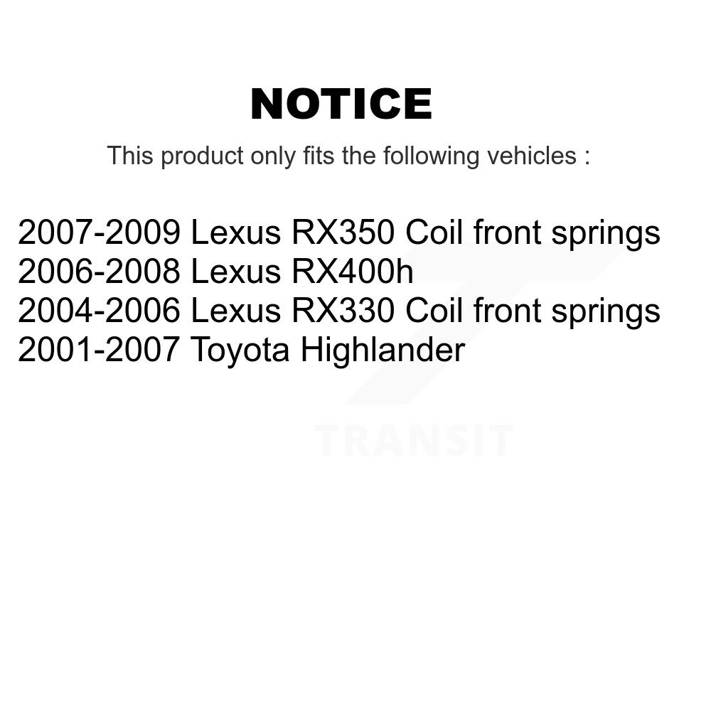 [Avant droite] Suspension avant droite pour Lexus RX350 Toyota Highlander RX330 RX400h