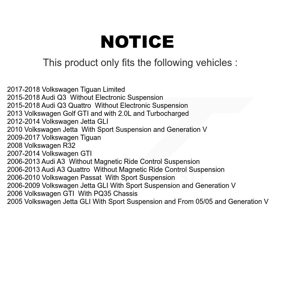 [Front] Suspension avant pour Volkswagen Jetta Tiguan GTI Audi Golf Passat A3 R32