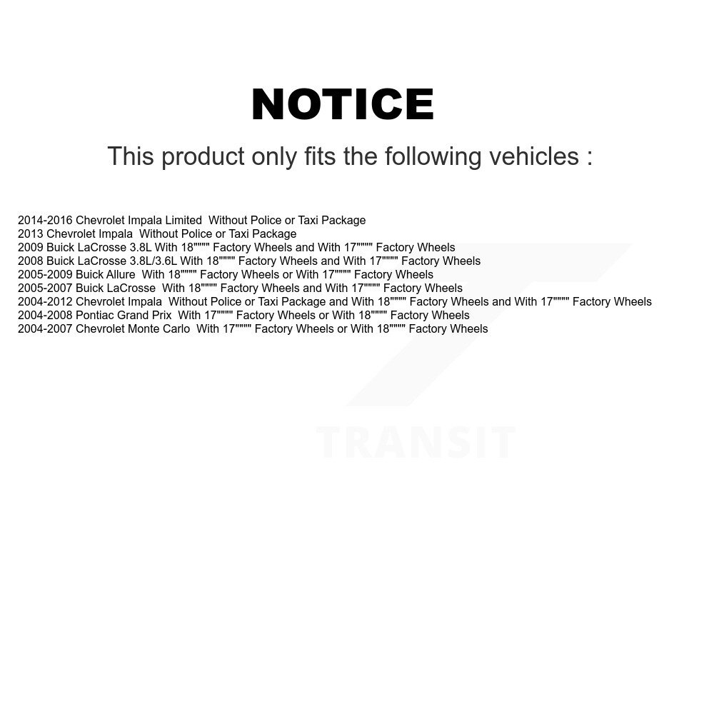 [Arrière] Suspension arrière pour Chevrolet Impala Buick LaCrosse Pontiac Grand Prix