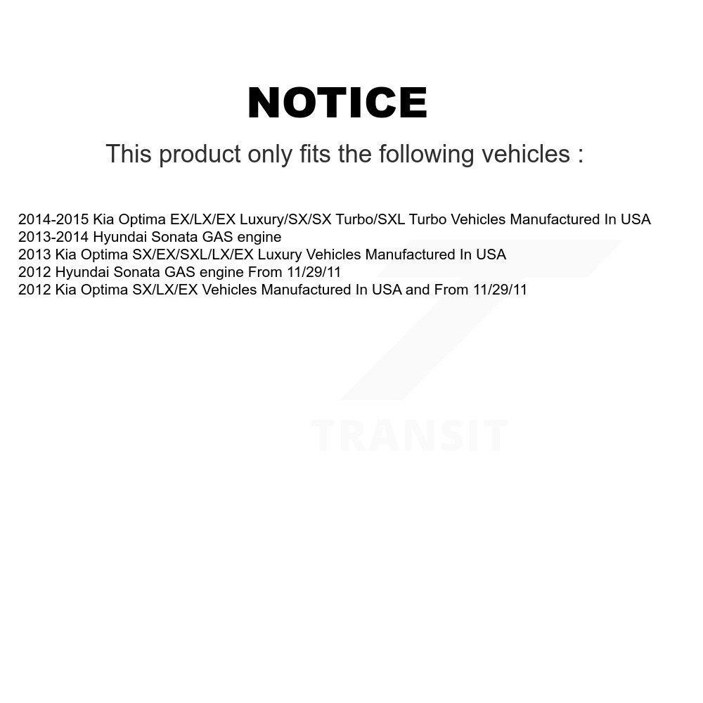 [Front Left] Suspension avant gauche pour Hyundai Sonata Kia Optima 78-72587