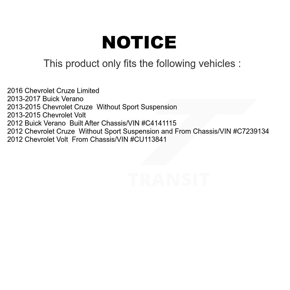 [Avant droite] Suspension avant droite pour Chevrolet Cruze Buick Verano Limited Volt