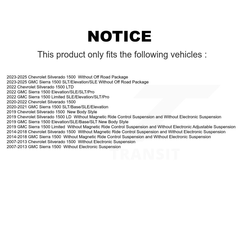 [Arrière] Absorbeur de choc arrière pour GMC Chevrolet Sierra 1500 Silverado Limited LTD LD