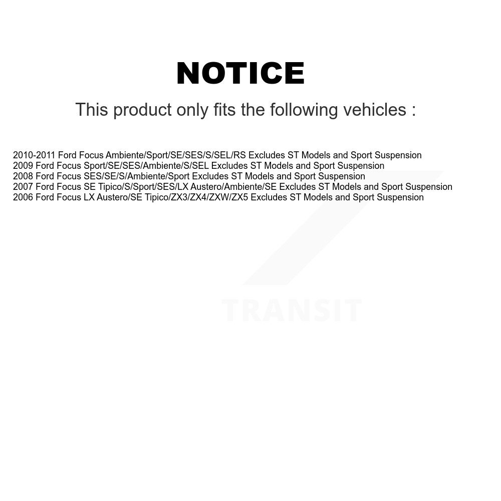 [Front Left] Assemblage de printemps de la suspension avant gauche Strut Coil pour Ford Focus 78A-11083