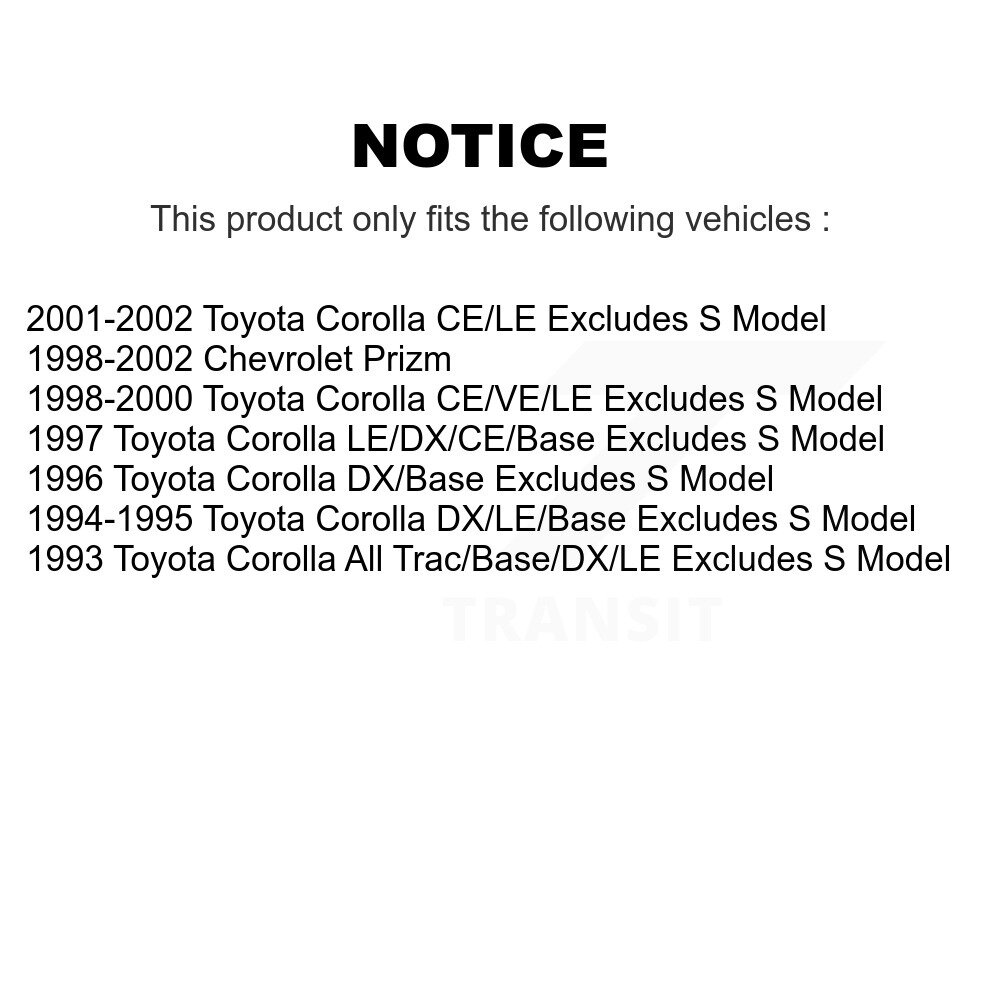 [Front Left] Assemblage de printemps de suspension avant gauche Strut Coil pour Toyota Corolla Chevrolet