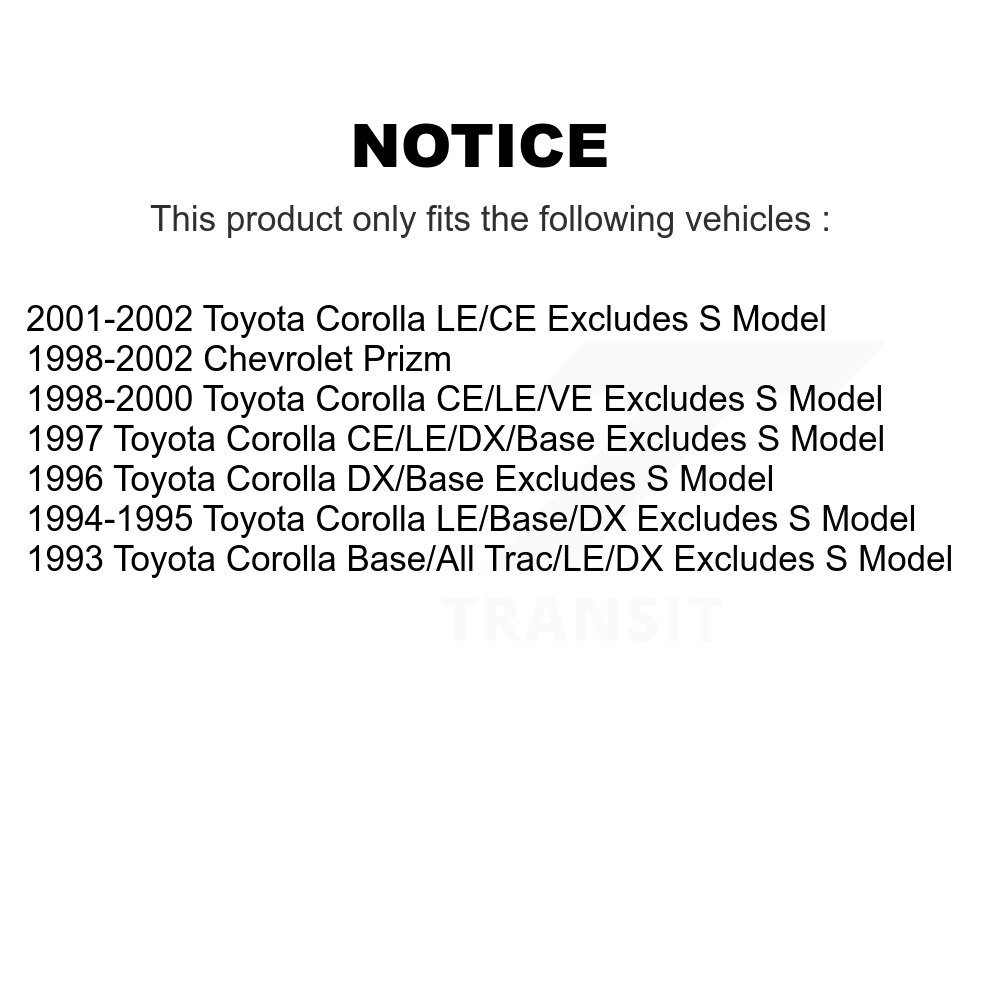 [Avant droite] Assemblage à ressort de suspension avant droite pour Toyota Corolla Chevrolet