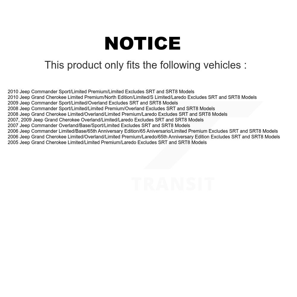 [Front Left] Assemblage de printemps pour la suspension avant gauche Strut Coil pour Jeep Grand Cherokee