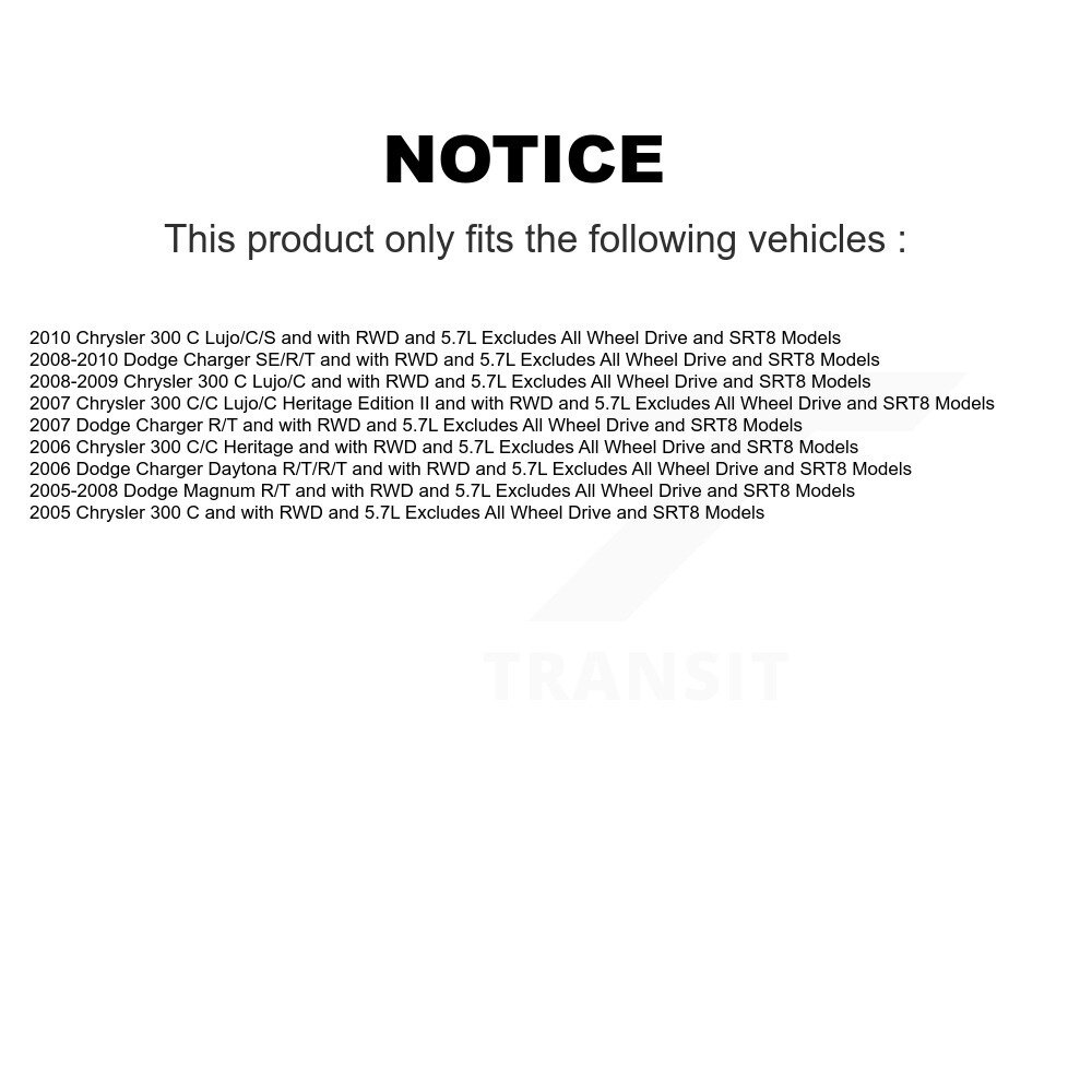 [Front] Assemblage avant de ressort de bobine de suspension pour Chrysler 300 Dodge Chargeur