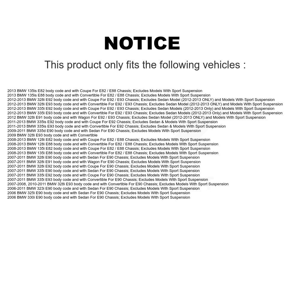 [Front Left] Assemblage de ressort de suspension avant gauche Strut Coil pour BMW 323i 328i 335i 128i