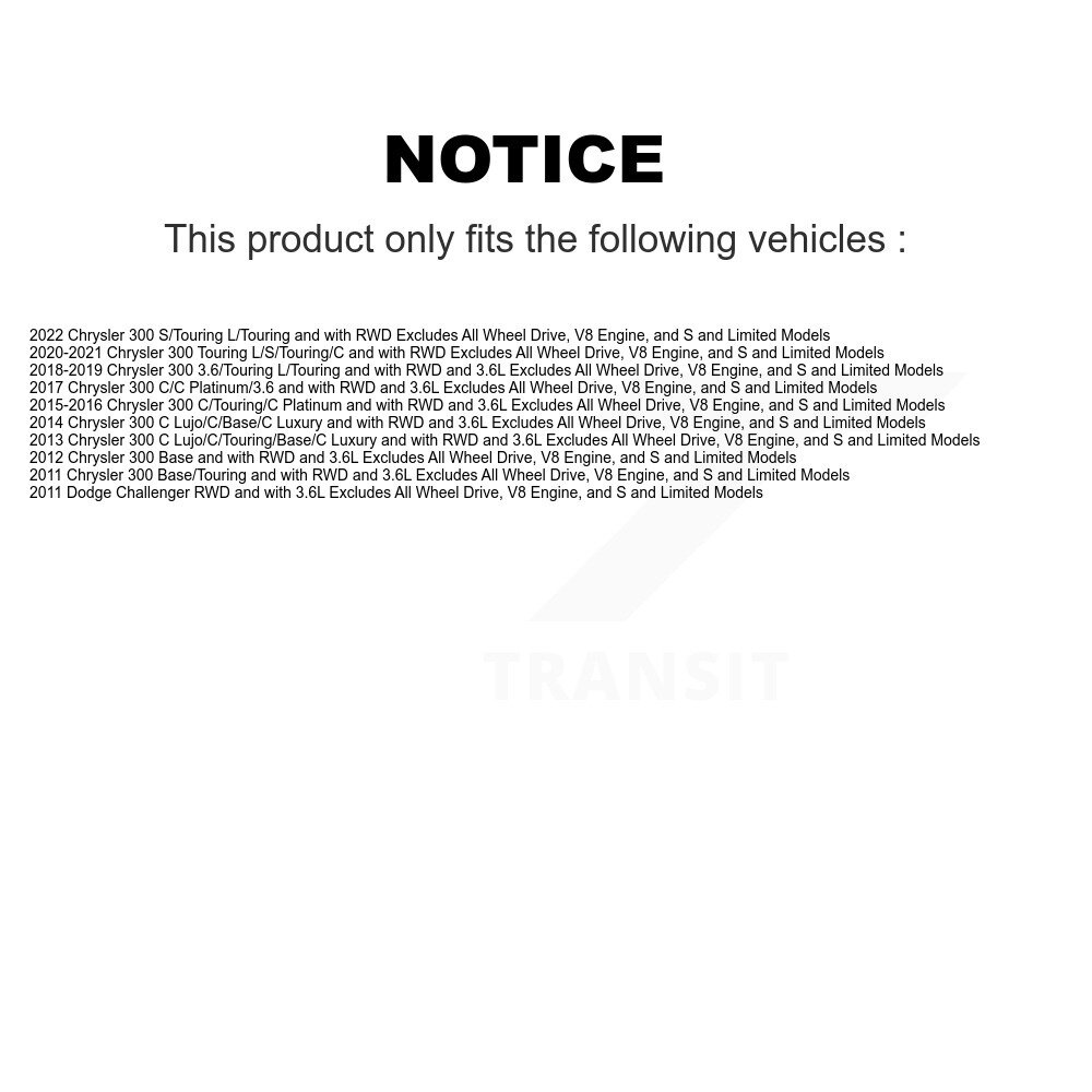 [Front] Assemblage de printemps de la bobine Strut pour Chrysler 300 Dodge Challenger