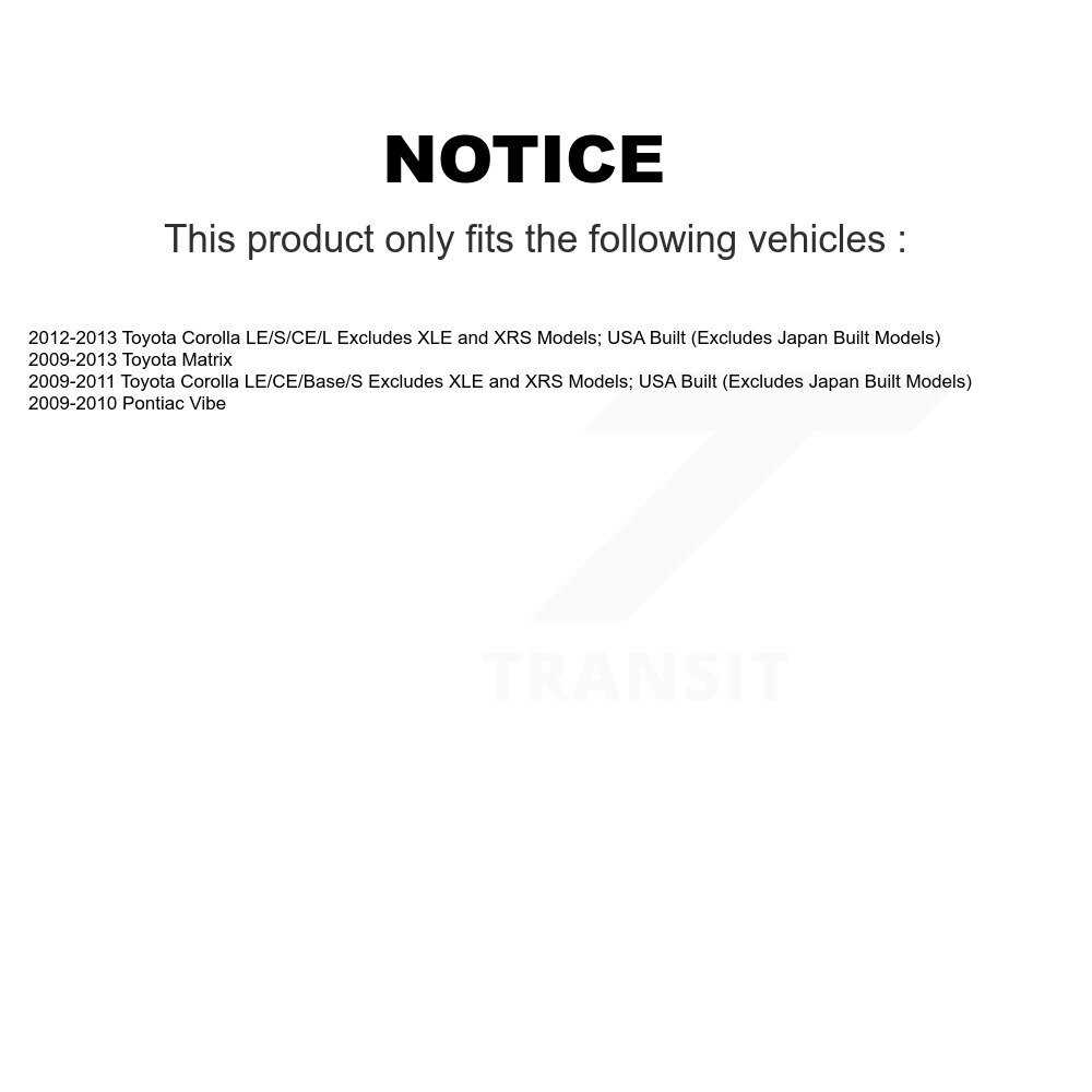 [Front Left] Assemblage de ressort de suspension avant gauche pour Toyota Corolla Matrix Vibe