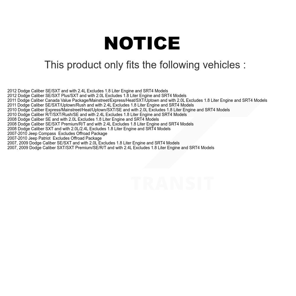 [Front Left] Front Gauche suspension Strut Coil Spring Assembly Pour Jeep Dodge Calibre Patriot