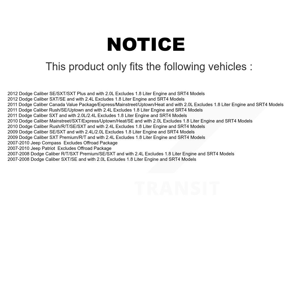 [Avant droite] Front droit suspension Strut Coil Spring Assemblage pour Jeep Dodge Calibre Patriot