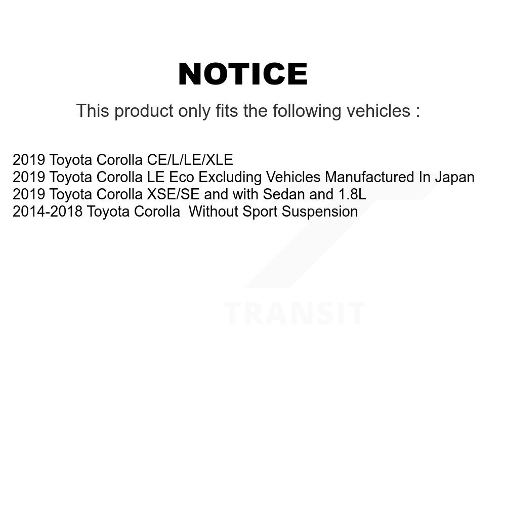 [Front Left] Assemblage de ressort de suspension avant gauche de la bobine pour Toyota Corolla 78A-11585