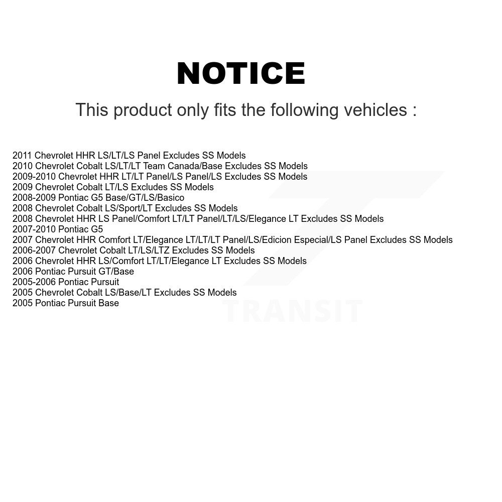 [Front Left] Assemblage de printemps de la suspension avant gauche pour Chevrolet Cobalt Pontiac G5