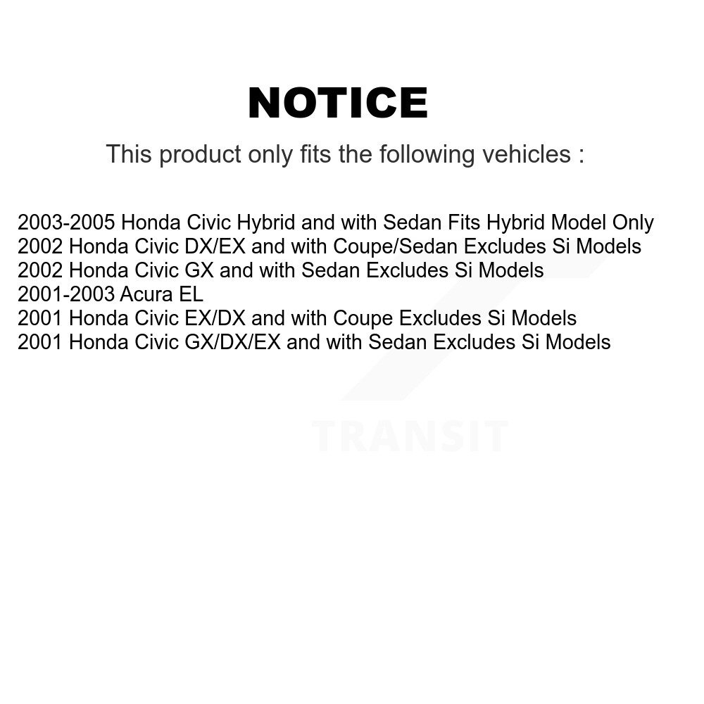 [Front Left] Suspension avant gauche Strut Coil Spring Assembly pour Honda Civic Acura EL
