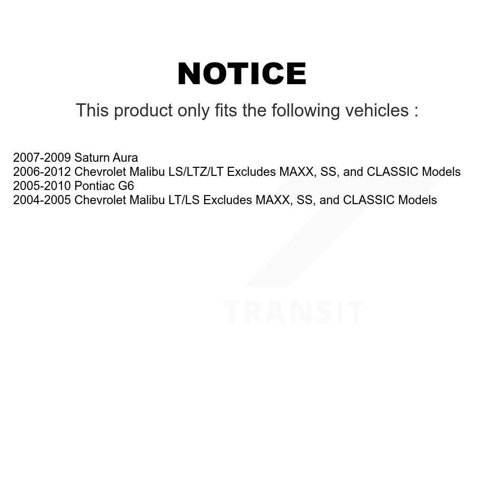 [Front Left] Assemblage de printemps Strut Coil pour Chevrolet Malibu Pontiac G6