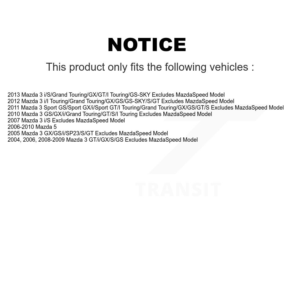 [Front Left] Assemblage avant gauche de la suspension de la bobine pour Mazda 3 5 78A-11681