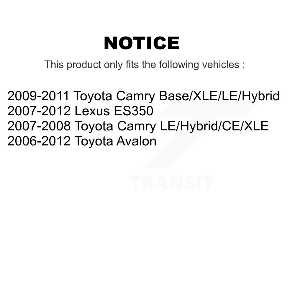 [Avant droite] Assemblage de ressorts de bobines de suspension avant droite pour Toyota Camry Lexus ES350