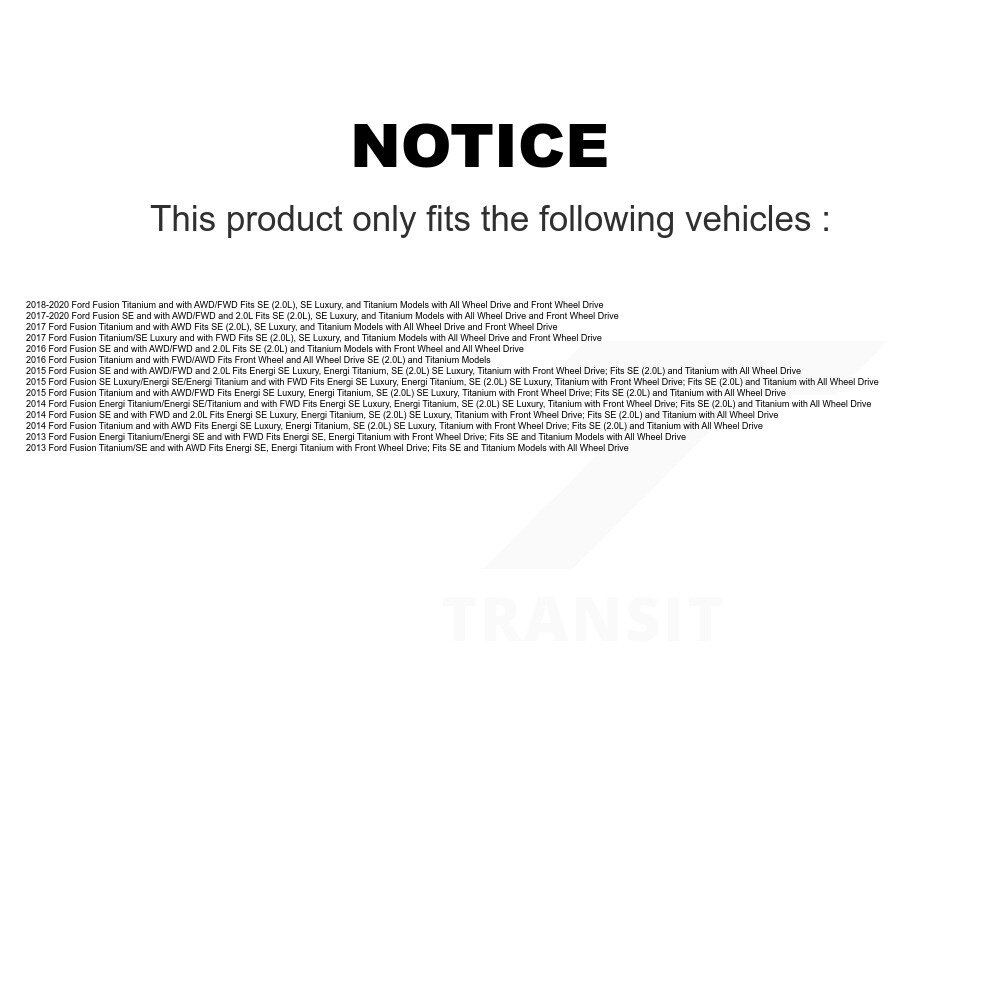 [Front] Assemblage avant de ressort de bobine de suspension pour Ford Fusion 78A-11830