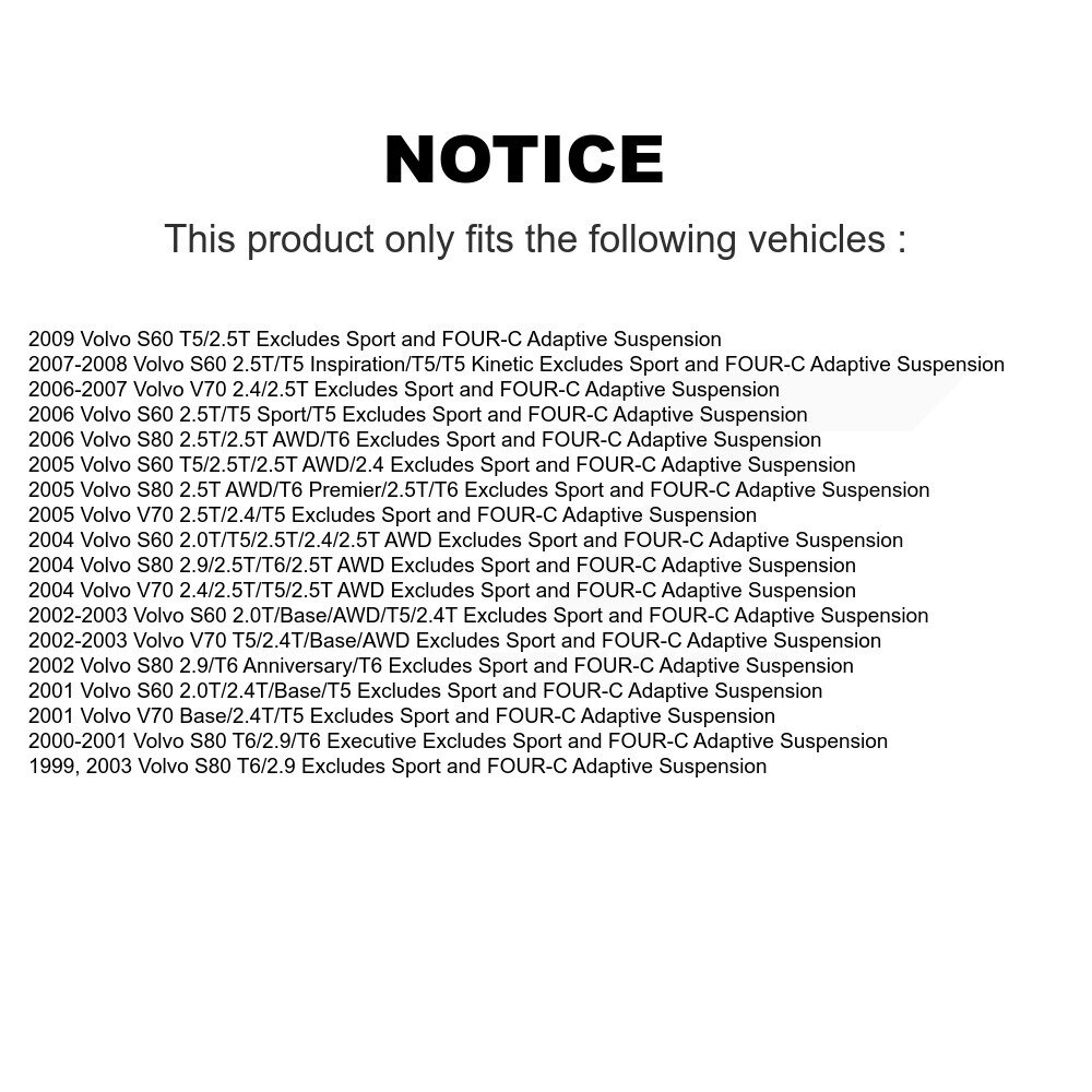 [Front Left] Assemblage à ressort de suspension avant gauche pour Volvo S60 V70 S80 78A-11861
