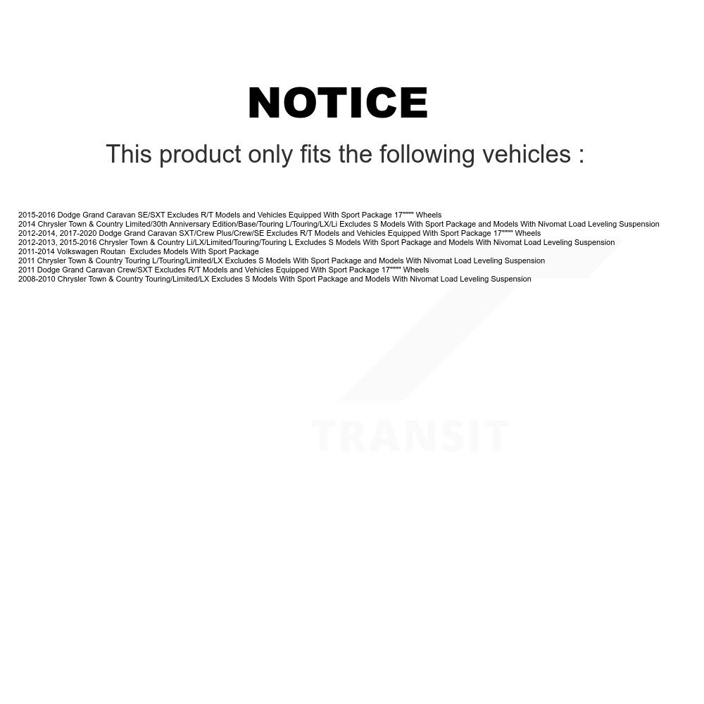 [Front] Assemblage de ressort de la bobine de suspension avant pour Dodge Grand Caravan Chrysler &