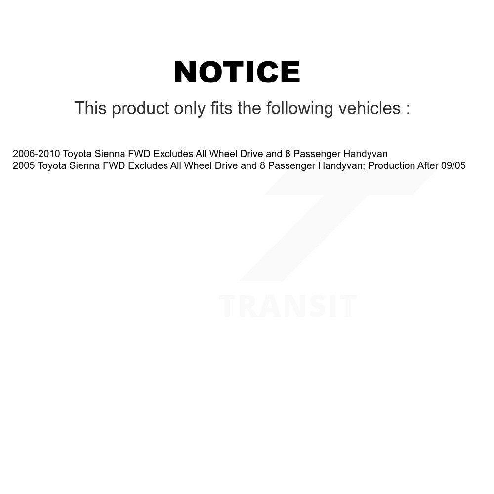 [Avant droite] Assemblage de ressort de suspension avant droite pour Toyota Sienna FWD