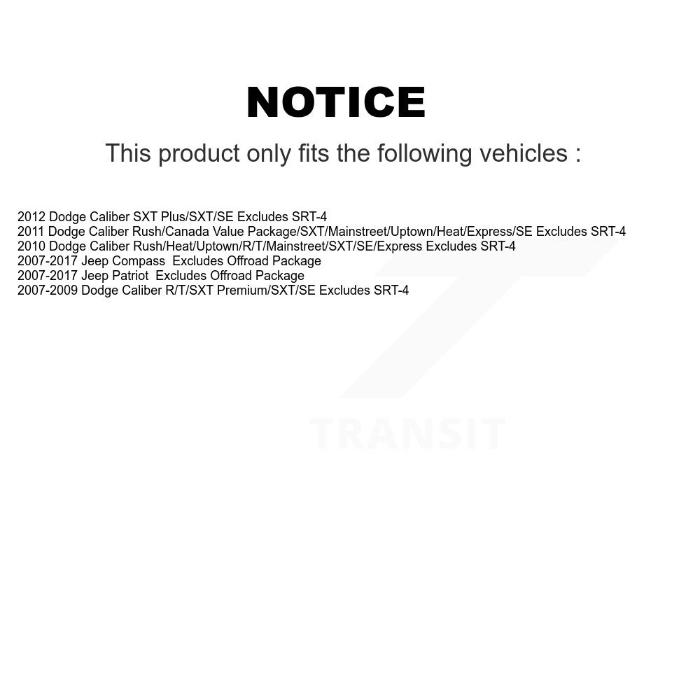 [Arrière] Suspension arrière Strut Coil Spring Assemblage pour Jeep Patriot Compass Dodge