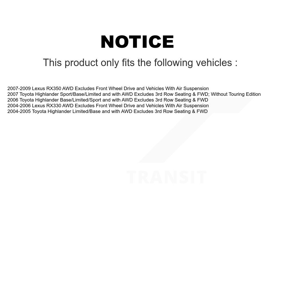 [Arrière droite] Assemblage de ressort de ressort de bobine de suspension arrière droite pour Lexus RX350 Toyota RX330