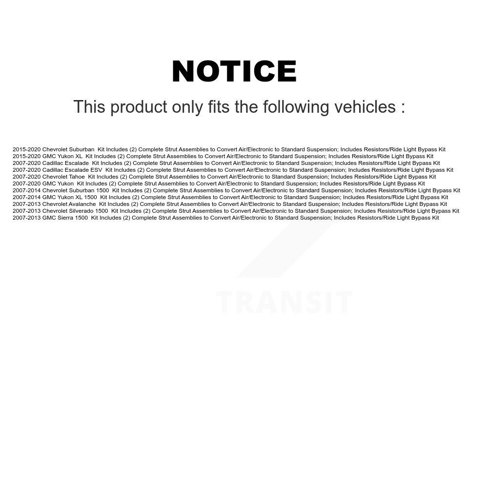 [Front] Kit de conversion avant actif à passif pour Chevrolet GMC Sierra 1500
