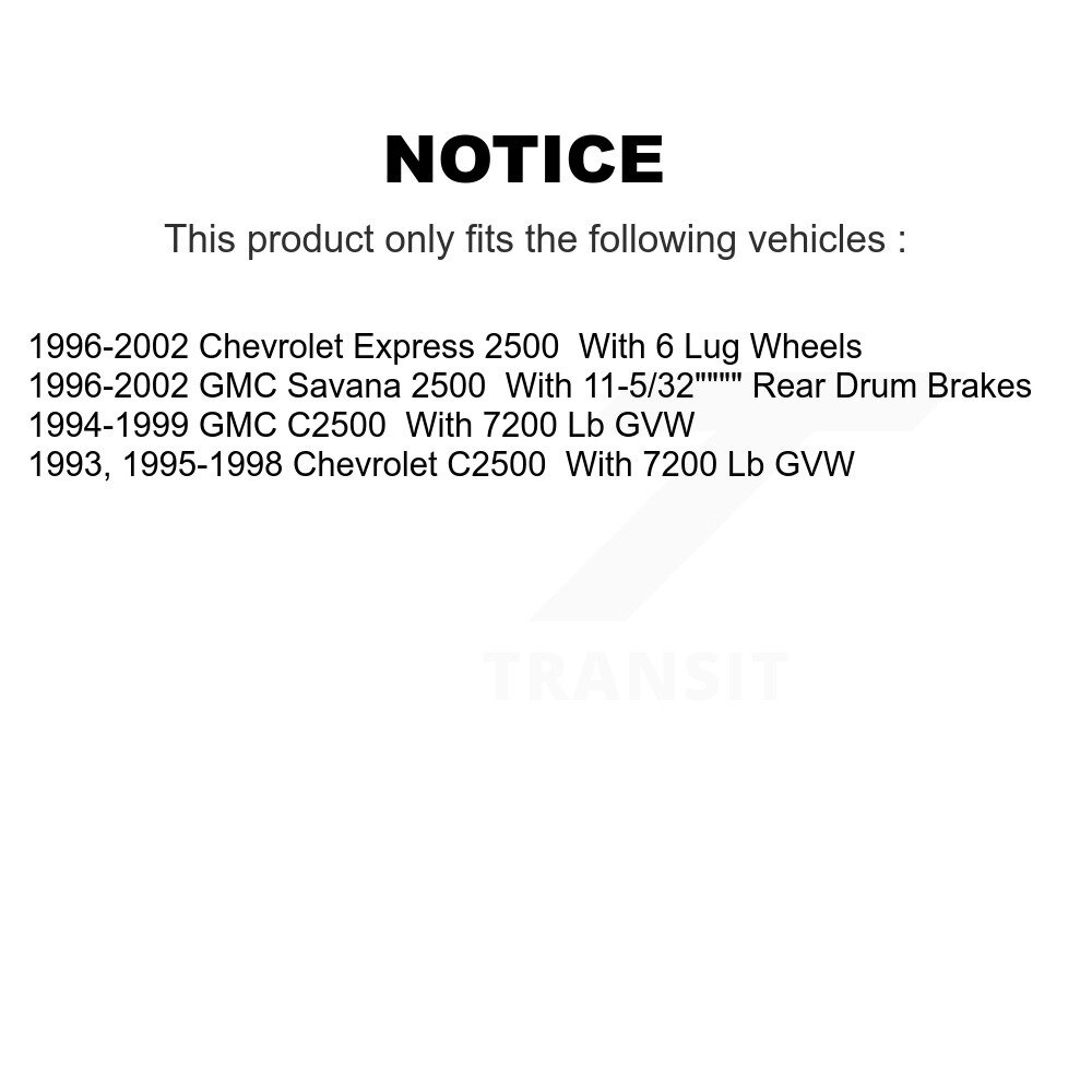 [Front] Rouleaux de frein à disque avant pour C2500 Chevrolet GMC Express 2500 Savana