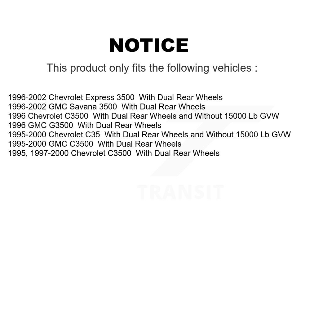 [Front] Rouleaux de frein à disque avant pour Chevrolet Express 3500 GMC C3500 Savane