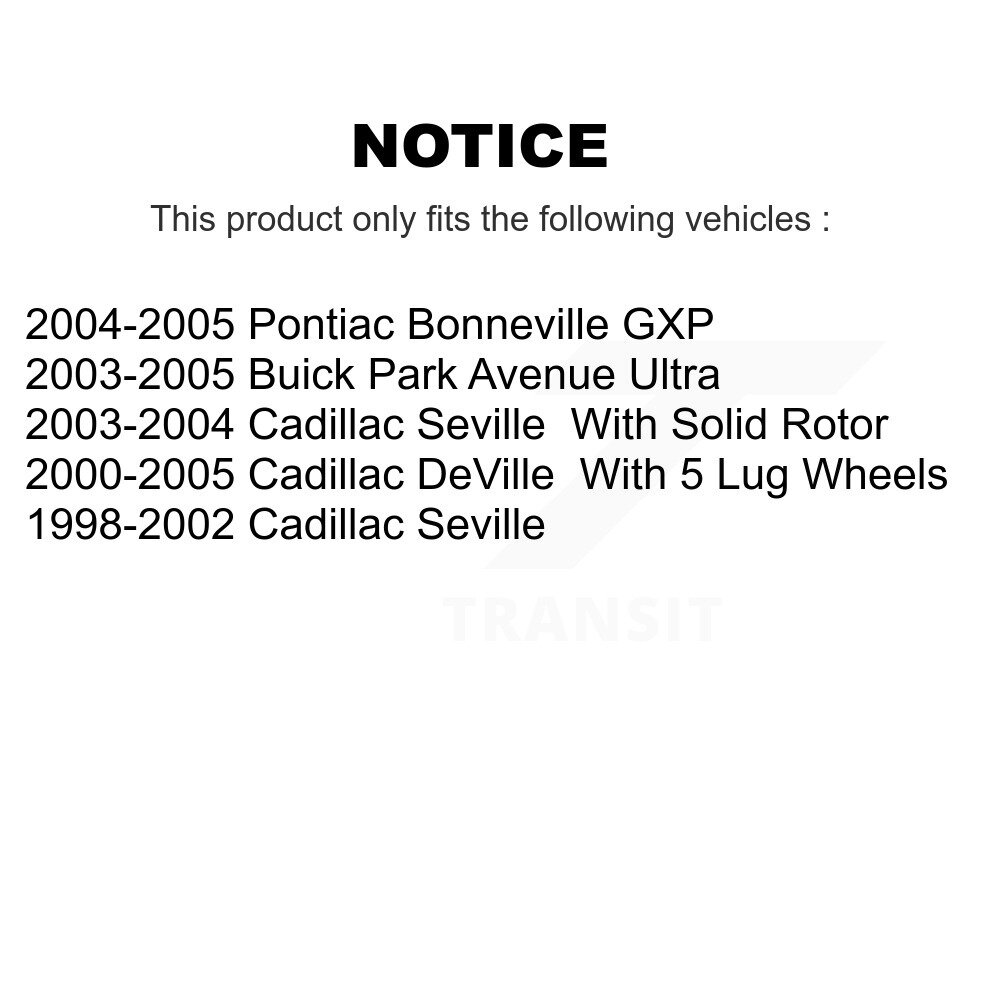 [Arrière] Rotor de frein à disque arrière pour Cadillac DeVille Séville Pontiac Bonneville Buick Park