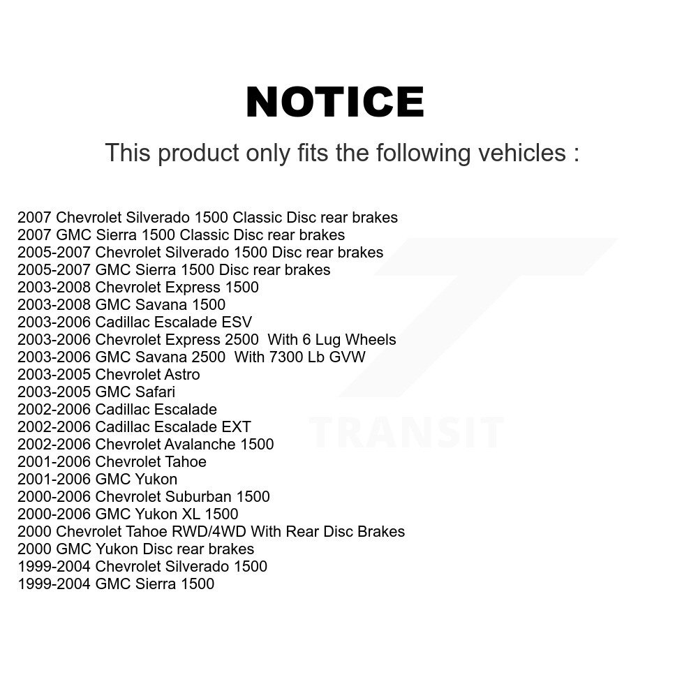 [Front] Rotor de frein à disque avant pour Chevrolet GMC Silverado 1500 Sierra Avalanche Yukon
