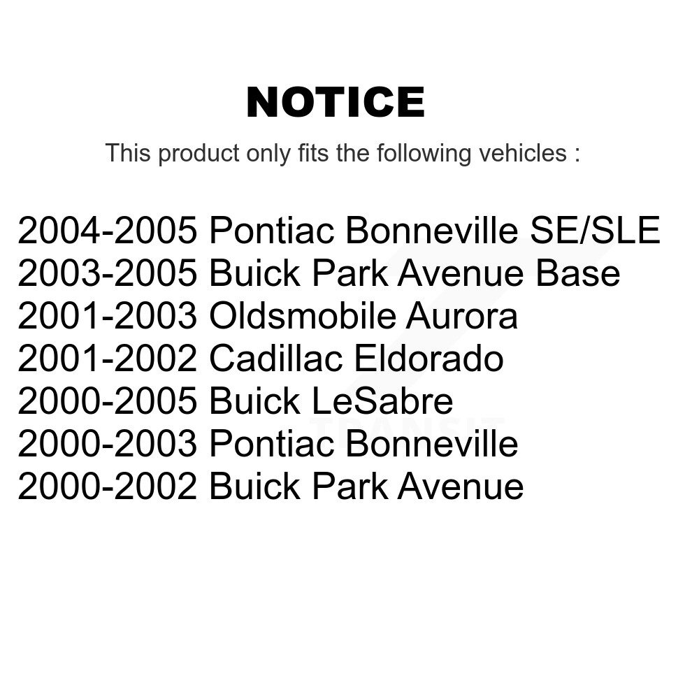 [Arrière] Rotor de frein à disque arrière pour Buick LeSabre Pontiac Bonneville Park Avenue Aurora