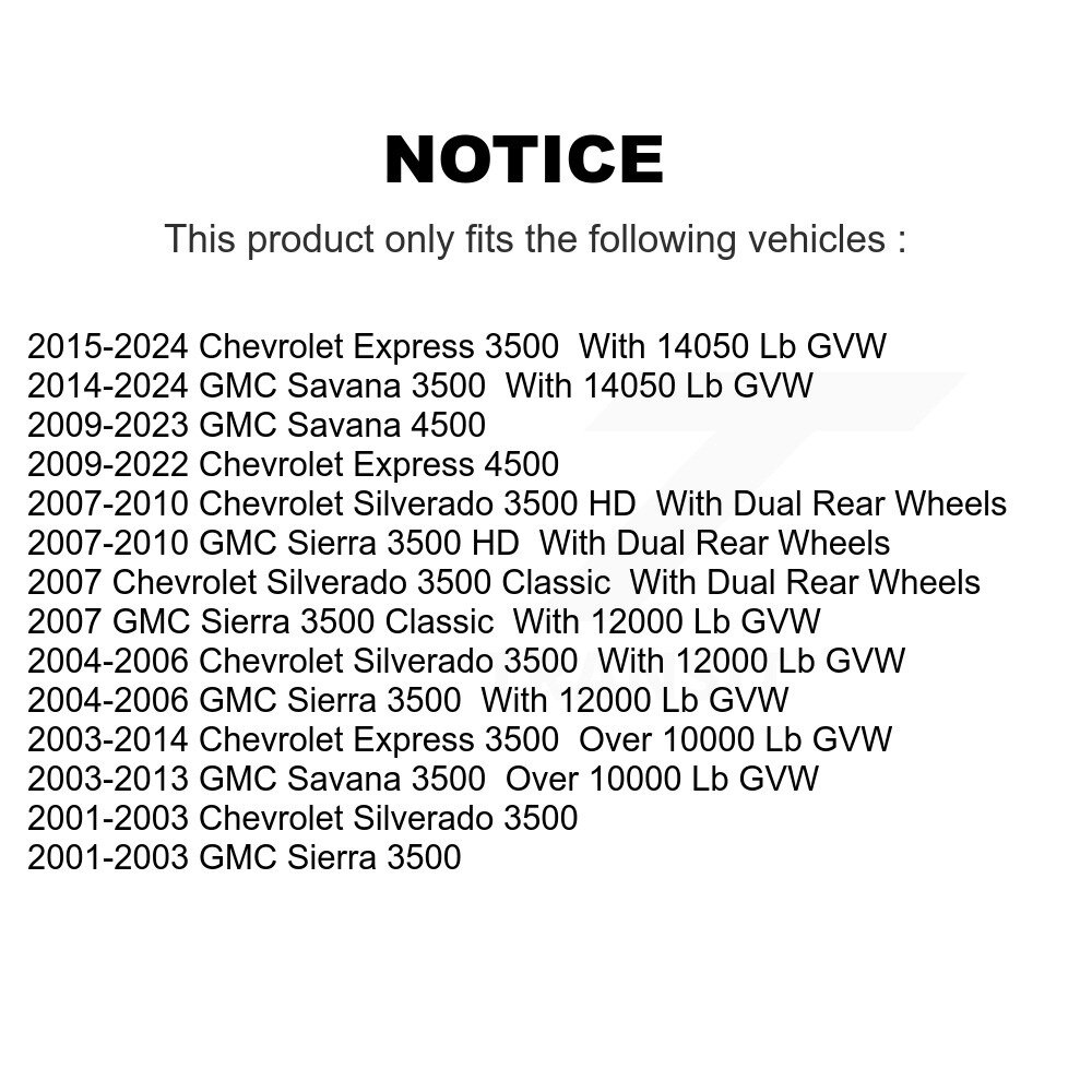 [Front] Rotor de frein à disque avant pour GMC Chevrolet Savana 3500 Express Sierra Silverado HD
