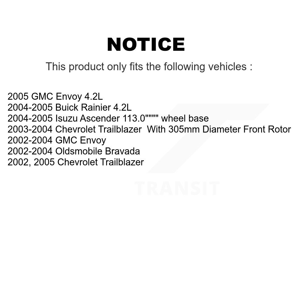 [Front] Rotor de frein à disque avant pour GMC Envoyé Chevrolet Trailblazer Oldsmobile Bravada
